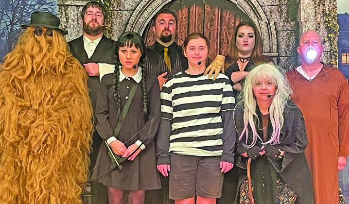 (Courtesy Photo) Members of the Sheridan County Players will bring The Addams Family to life this weekend at the Historic Plains Theatre in Rushville. Shows will begin on Thursday, October 22 with additional performances running October 23, 24, and 25 as well.