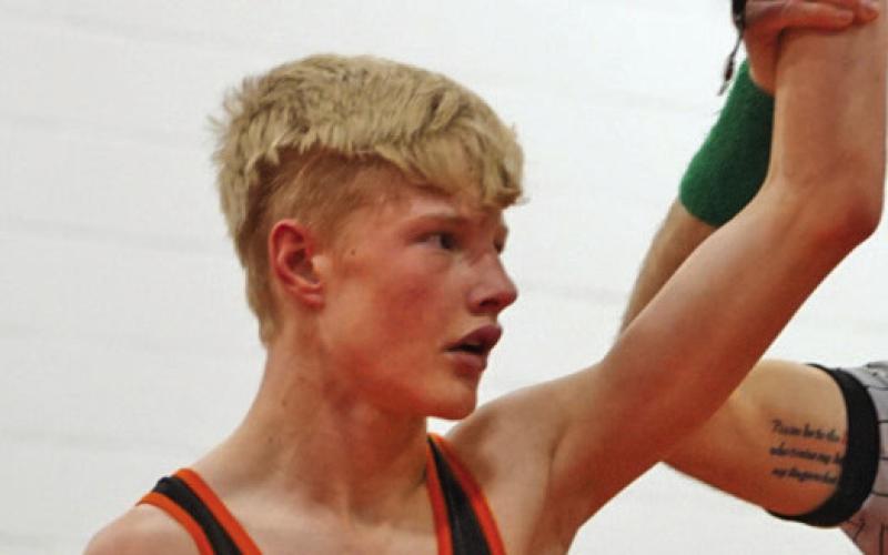 Photo by Michele Heck Sophomore Jaxon Kearns is headed to State at 106.