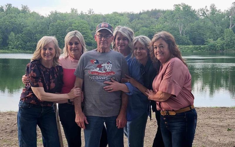 Taylor girls with Jim.