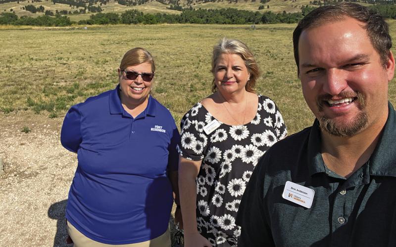 Courtesy Photo Broc Anderson (right) takes a photo with Nebraska State Historical Society Site Manager Sandy Wounded Arrow (left) and Lezlee Williams, Executive Assistant to the NSHS Director, during a recent trip to Fort Robinson State Park in the Panhandle of Nebraska.