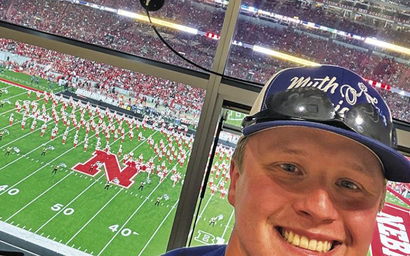 (Courtesy Photo) 2020 Gordon-Rushville graduate Tucker Schott has found himself in pretty good seats for Husker home football games this season. Schott is a Service Technician for Daktronics and is on-site for game day operations for the LED video company.