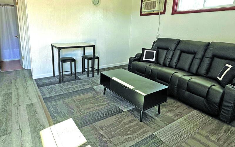 Photo by Heidi Beguin A peek inside one of the renovated rooms at the new Rush Creek Inn. The new owner, Elizabeth Anderson, has worked diligently on modernizing the former Antlers Motel into a long-team option for licensed professionals.