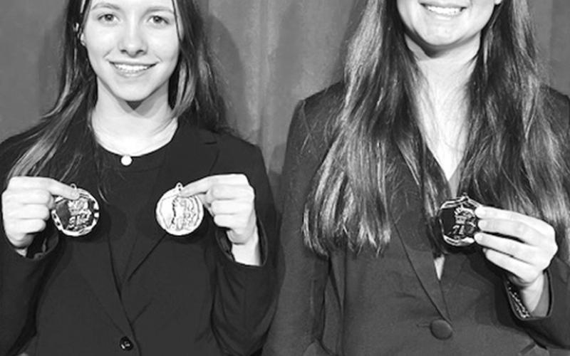Courtesy Photo Two Hay Springs Hawks had a good showing at the Chadron Speech Meet on Saturday, February 3. Abigail Russel place second in Persuasive and Aubry Anderson placed third in serious prose and fourth in persuasive. The Hawk Speech team will compete at their conference meet on Wednesday, February 7 in Hemingford and then at the Gordon-Rushville Speech Meet on Saturday, February 10.