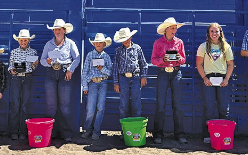 (Photo by Courtney Ostrander) The winners from the 2025 Sheridan County Fair &amp;amp; Rodeo Junior Rodeo which took place on Sunday, July 20. Those included: (L-R) Lyla Quinn, Whitley Shrewsbury, CoBurn Morrison, Stoney Ross, Sunny Miller, Oakley Bridgman, Truett Kearns, Ace Meester, Aubree Shrewsbury, Tygh Miller, Ty Bridgman, and Burr Underwood.