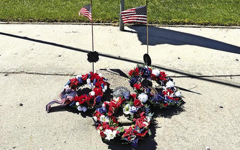 Photo by Scott Bidroski Wreaths were placed at the Hay Springs Cemetery to honor those who have fallen during Memorial Day services on Monday, May 27.