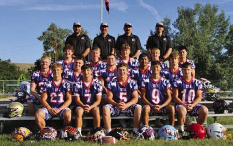 Courtesy Photo Team USAtook home the victory over Team Canada in the 27th Annual Can-Am Bowl played in Rosetown, Saskatchewan. 2025 Hay Springs graduate Dylan Young (back row, second from right) played for Team USA in the win.