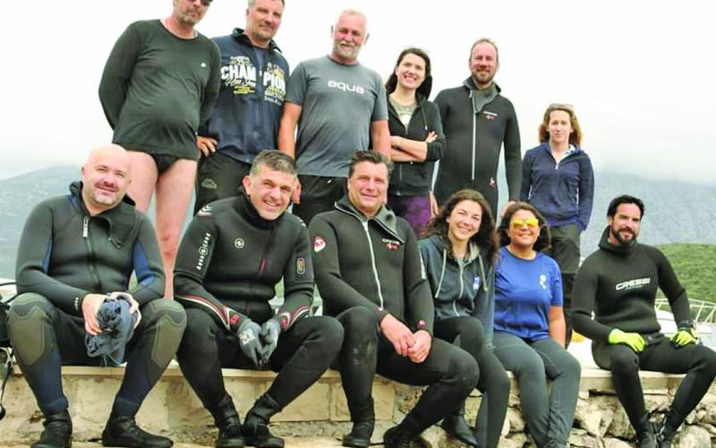 (Courtesy Photo) Sheena Rodriguez, a Maritime Archaeologist (seated, second from right) takes a photo with her crew in Croatia. Rodriguez has been lending her expertise to the Sheridan County 4-H Robotics groups over the past few months.