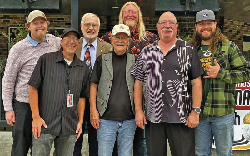 (Courtesy Photo) Several musicians from the Panhandle, along with Gordon resident George Meng, were honored during the 2025 Nebraska Music Hall of Fame induction event. Those pictured include: (L-R) Jerick Victory, Matt Casey, Norm Martin, Bill Wilber, John Victory, George Meng, and Karston Victory.