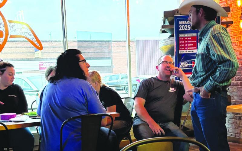 (Photo by Lisa Hare) The Northwest Region for the Young Farmers and Ranchers Committee met in Rushville at the Twisted Turtle last week to network and share experiences.