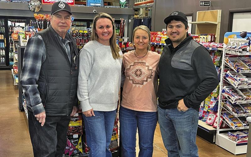 (Photo by Scott Bidroski) Some new faces have revitalized a Gordon business on Highway 20. Bat Pourier, Richae Malara, Brianna Moon, and Rowdy Moon have taken on managerial and ownership roles to open Rowdy’s Gas &amp;amp; Grub in the former Highway Express building in Gordon. The group has big plans as well to add even more options for residents and travelers alike.