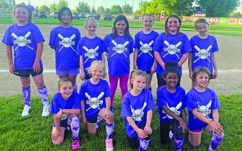 2024 Hay Springs Pixies Softball. Front row: Adlei Persons, Brexxli Buettner, Izzlee Davis, Nadia Davis, and Nora Schneider. Back row: (L-R) Cali Janssen, Aracely Mata, Stella Stock, Alivia Bonsall, Laila Stock, Cedar Frink,and Jailyn Jancik. Not pictured: Kaitlyn Buettner. Courtesy Photo
