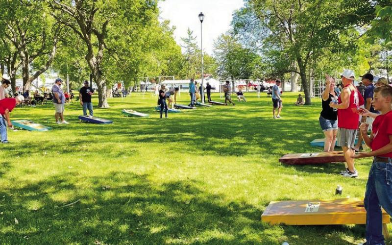 (Photo by Jessica Heesacker) One of the annual Friendly Festival favorites, the Cornhole Tournament, is slated for Saturday, August 23 in Sunset Park. Individuals who would like to participate can register the day of the tournament. This will be one of the many events taking place in Hay Springs Aug. 21-24.