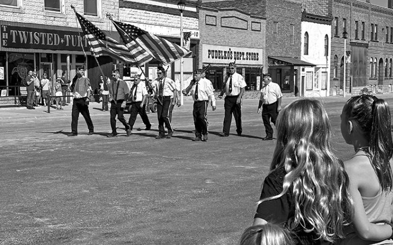 The Color Guard leads the parade for Fun Days. Photo by Heidi Beguin