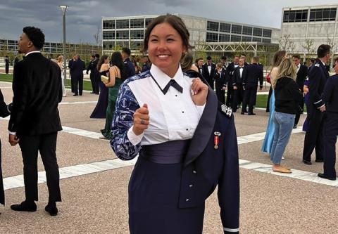 Courtesy Photo Alliah Bourne is shown here with her class ring at the end of her junior year at the Air Force Academy.