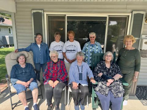 (Courtesy Photo) A group of women from the Gordon High School Class of 1964 gathered in Crete, Neb. for some fun. Those in attedance included: Front row (L-R) Jane Frey Pierce, Jo Hitchcock Clements, Dana Chappell Ostrander, Beverlee Shepard Paul. Back row: (L-R) Judy Ostrander Forster, Bonnie Sutton McDonnell, Marie Nielsen Jenkins, Judy McGinley Quible, Myra Wheeler Ward.