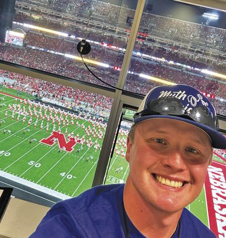 (Courtesy Photo) 2020 Gordon-Rushville graduate Tucker Schott has found himself in pretty good seats for Husker home football games this season. Schott is a Service Technician for Daktronics and is on-site for game day operations for the LED video company.