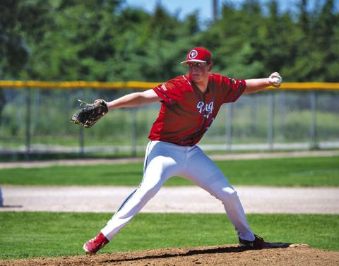 (Photo by Brooke Smith, Brooke Smith Photography) Regulator freshman Brayden Heiting delivers a pitch against Sturgis, S.D. over the weekend in the Chadron Senior Wood Bat Tournament.