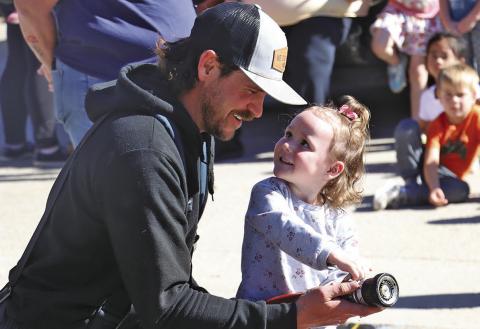 (Photo by Scott Bidroski) It was Fire Prevention Week across Sheridan County and firefighters like Lane Haller, pictured above, spent time with students. See more photos on Page 4!