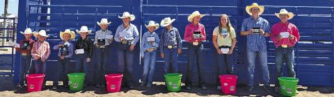 (Photo by Courtney Ostrander) The winners from the 2025 Sheridan County Fair &amp; Rodeo Junior Rodeo which took place on Sunday, July 20. Those included: (L-R) Lyla Quinn, Whitley Shrewsbury, CoBurn Morrison, Stoney Ross, Sunny Miller, Oakley Bridgman, Truett Kearns, Ace Meester, Aubree Shrewsbury, Tygh Miller, Ty Bridgman, and Burr Underwood.