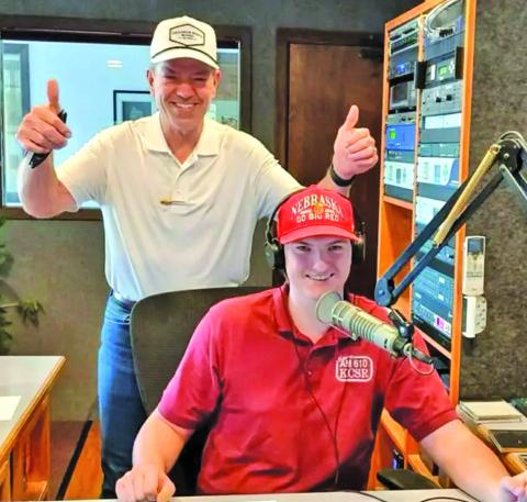 (Courtesy Photo) Hay Springs graduate Jett Rasmussen got the opportunity to interview Nebraska Governor Jim Pillen as part of his role at AM 610 KCSR and FM 107.7 KBPY.
