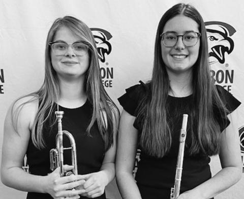 Courtesy Photo Abby Nelson (left) and Abigail Russell (right) participated in the High Plains Honor Band which was hosted by Chadron State College on February 5 &amp; 6.