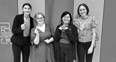 Courtesy Photo The Gordon-Rushville Speech Meet was a success for these Mustangs. Claire Wellnitz, Haley Dane, Ciara Carbajal, and Hadley Banks all took home medals during the home meet.