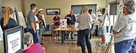 (Photo by Scott Bidroski) Members of the Nebraska Public Power team and the Rushville community met for a Coffee and Conversation event on Monday, August 11. The topic of the morning was the selection of Rushville a potential site for a Nuclear Power plant.