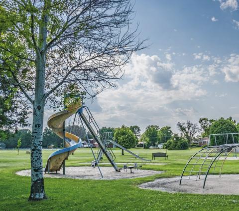 (Photo by Tim Liebermann) The infamous Curly Slide at Fairview Park, which was installed in 1975, was removed this past week due to safety concerns with the piece of equipment. The staple of Fairview Park will now look to be replaced in the near future.
