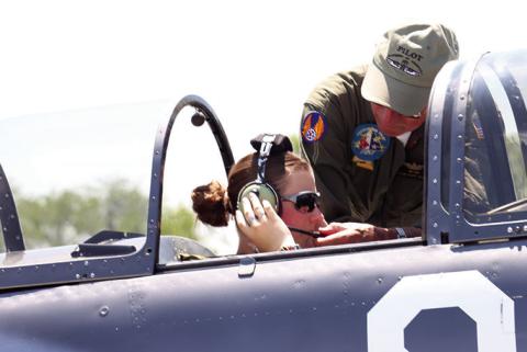 Photo by Lisa Hare Four people won free flights with Red Star pilots at Saturday’s Fly-In event in Gordon.