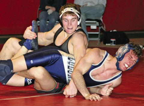 Chadron State College Photo Like most national champions, Brett Hunter dominated most of his opponents, including this one during a match in 2008-09, when Hunter was on his way to winning his second national title.