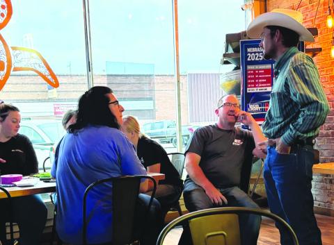 (Photo by Lisa Hare) The Northwest Region for the Young Farmers and Ranchers Committee met in Rushville at the Twisted Turtle last week to network and share experiences.