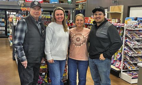(Photo by Scott Bidroski) Some new faces have revitalized a Gordon business on Highway 20. Bat Pourier, Richae Malara, Brianna Moon, and Rowdy Moon have taken on managerial and ownership roles to open Rowdy’s Gas &amp; Grub in the former Highway Express building in Gordon. The group has big plans as well to add even more options for residents and travelers alike.