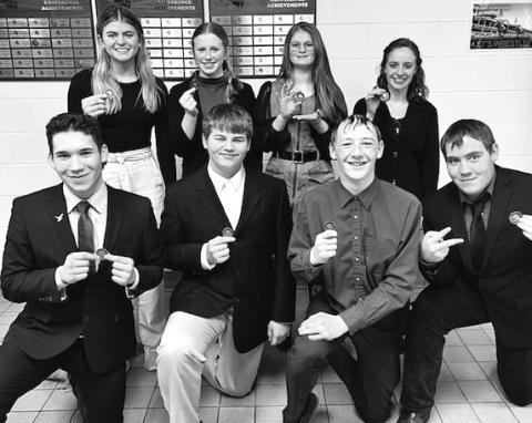 Photo by Raime Varvel Plenty of medals came home with the Hay Springs Speech team during the most recent competition in Mitchell on Saturday, March 2.