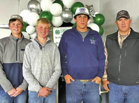 Courtesy Photo New 4-H Council members were elected at the Achievement Banquet. For the youth, Luke Laws, Jaxon Kearns, and Lain Tausan were elected. For the adults, Chet Tausan was selected. Kynsleigh Krebs, Brandon Kancik, and Kaleigh Krebs were also added to the Council but not pictured.
