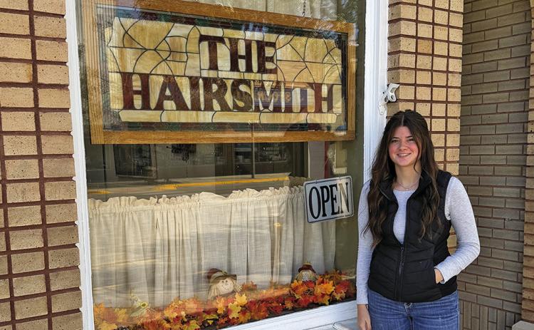 Photo by Scott Bidroski Ileigh Hunter, freshly graduated from the College of Hair Design, has returned to Main St. in Gordon to join Susan Elwood at the Hairsmith.