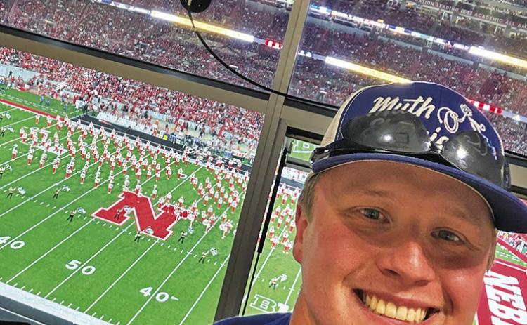 (Courtesy Photo) 2020 Gordon-Rushville graduate Tucker Schott has found himself in pretty good seats for Husker home football games this season. Schott is a Service Technician for Daktronics and is on-site for game day operations for the LED video company.
