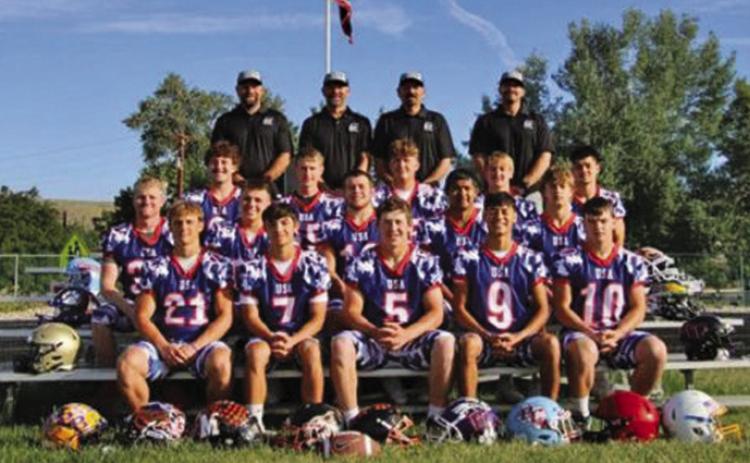 Courtesy Photo Team USAtook home the victory over Team Canada in the 27th Annual Can-Am Bowl played in Rosetown, Saskatchewan. 2025 Hay Springs graduate Dylan Young (back row, second from right) played for Team USA in the win.
