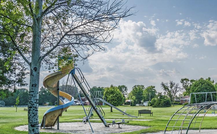 (Photo by Tim Liebermann) The infamous Curly Slide at Fairview Park, which was installed in 1975, was removed this past week due to safety concerns with the piece of equipment. The staple of Fairview Park will now look to be replaced in the near future.