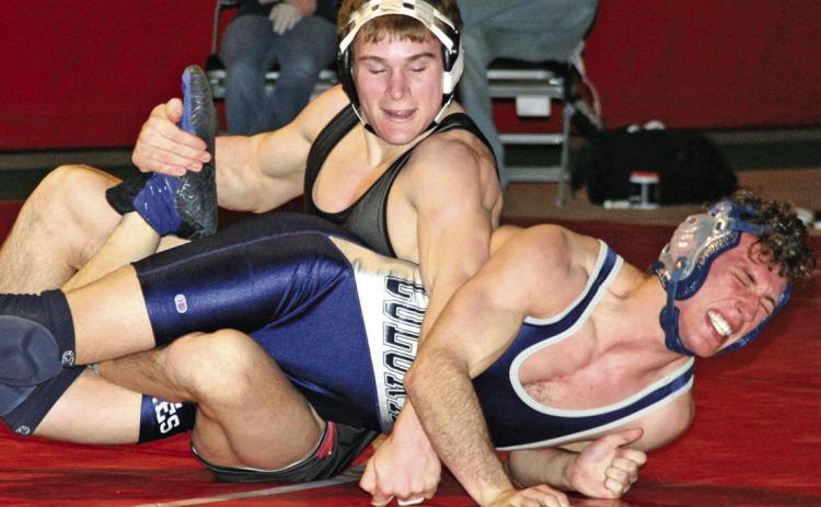Chadron State College Photo Like most national champions, Brett Hunter dominated most of his opponents, including this one during a match in 2008-09, when Hunter was on his way to winning his second national title.